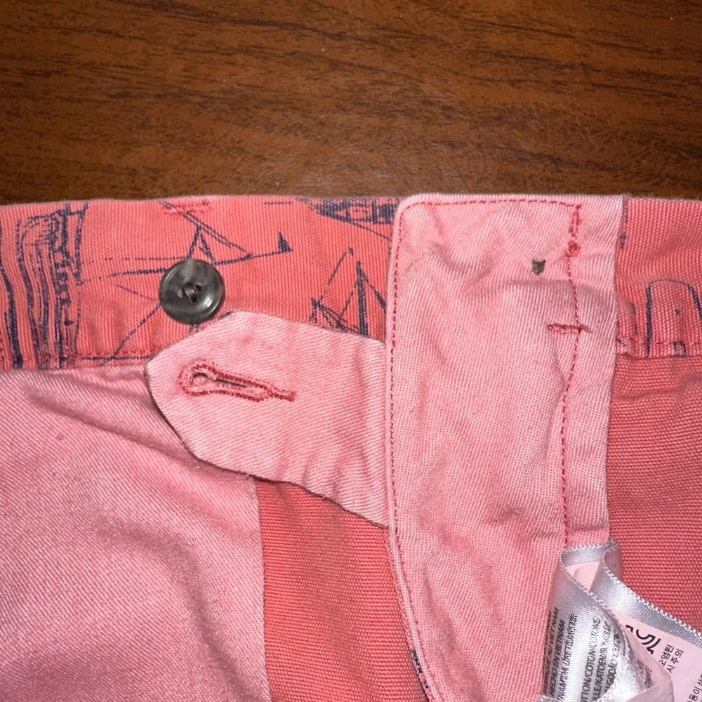 Polo Ralph Lauren Mens 38 Shorts Salmon Pink Nautical Sailboat Canvas Chino Boat